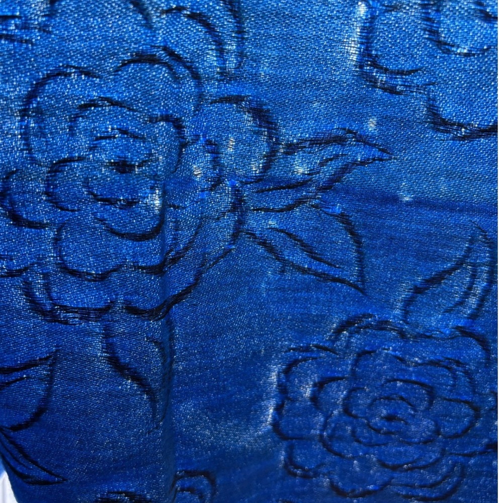 Vintage Christian Dior Echarpes 100% Merino Wool Blue Rose‎ Scarf West Germany - Picture 7 of 15